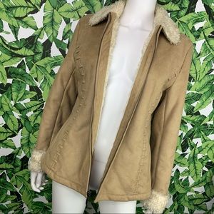 Y2K Liz Claiborne Coat Women's Size S Retro 00s Penny Lane Bratz Style Faux Fur